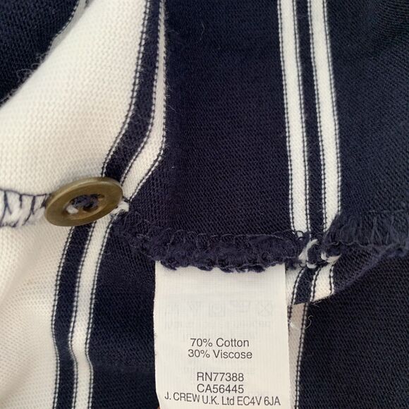 J Crew Dress Villa Women XS Navy Blue Striped Button Sleeveless Preppy Nautical - Picture 7 of 10